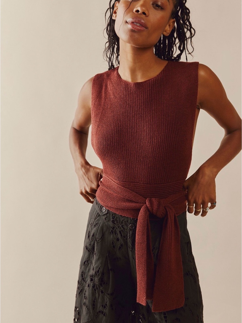 Free People Orchid Convertible Open-Back Sweater tank NWT size small - Picture 4 of 9